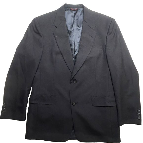 Hart Schaffner & Marx Men’s 39R WoolBlazer Suit Jacket NotchCollar 2 Button Blue